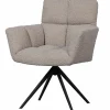 Draaibare Eetkamerstoel Vinny Bouclé met armleuning - Zand - Loft24.nl