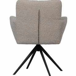 Draaibare Eetkamerstoel Vinny Bouclé met armleuning - Zand - Loft24.nl