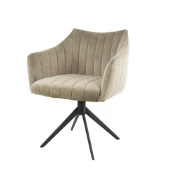 Draaibare Eetkamerstoel Velvet Cinema - Champagne Velours - Loft24.nl