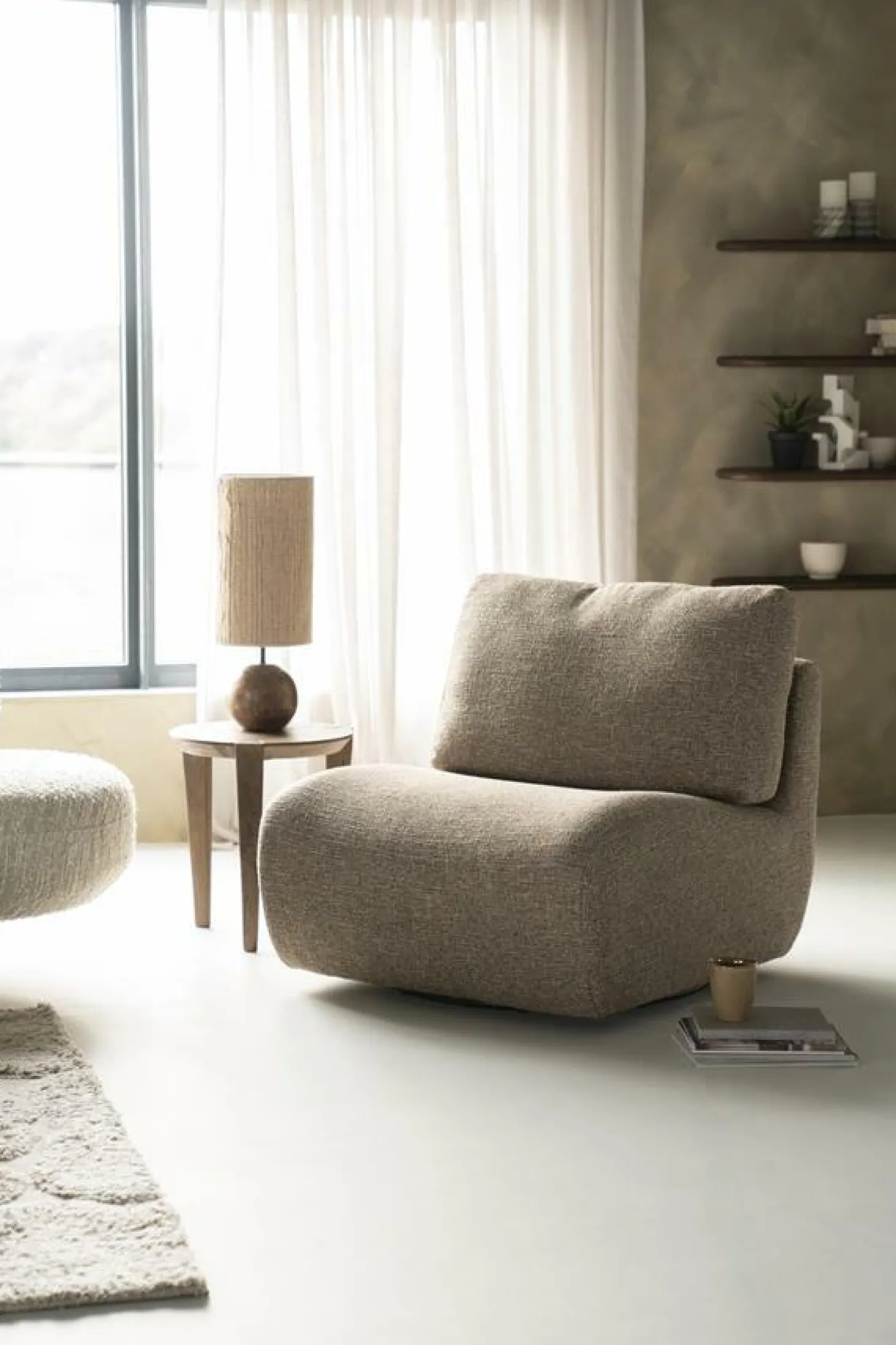 Draaibare Fauteuil Lucia - Taupe - Loft24.nl