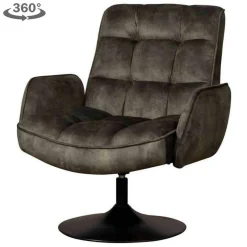 Draaibare Fauteuil Tropea Velvet - Donker groen - Loft24.nl