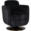Draaibare Fauteuil Turner Chenille - Zwart - Loft24.nl