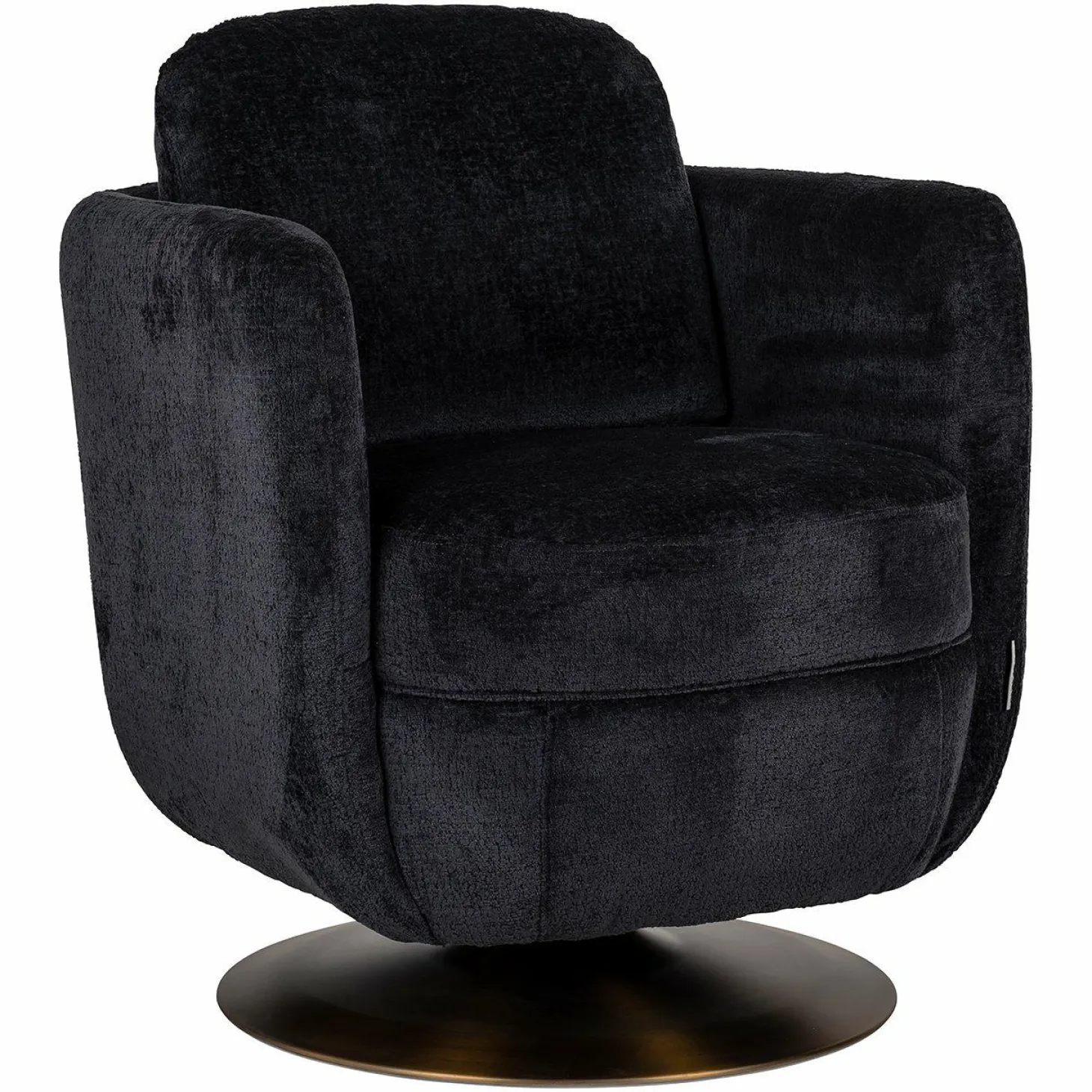 Draaibare Fauteuil Turner Chenille - Zwart - Loft24.nl