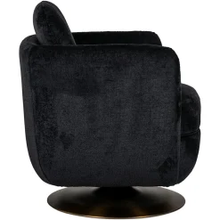 Draaibare Fauteuil Turner Chenille - Zwart - Loft24.nl