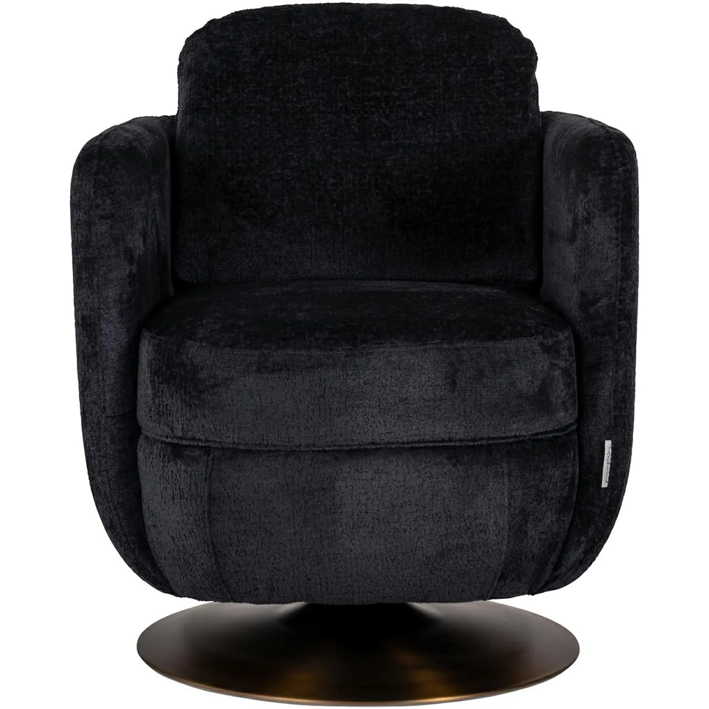 Draaibare Fauteuil Turner Chenille - Zwart - Loft24.nl