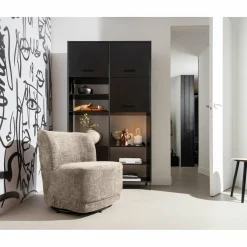 Draaifauteuil Atty Structure Velvet - Zand - Loft24.nl