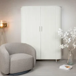 Draaifauteuil Belfast Bouclé - Taupe - Loft24.nl