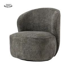 Draaifauteuil Belvi Chenille kleur Donkergrijs - Loft24.nl