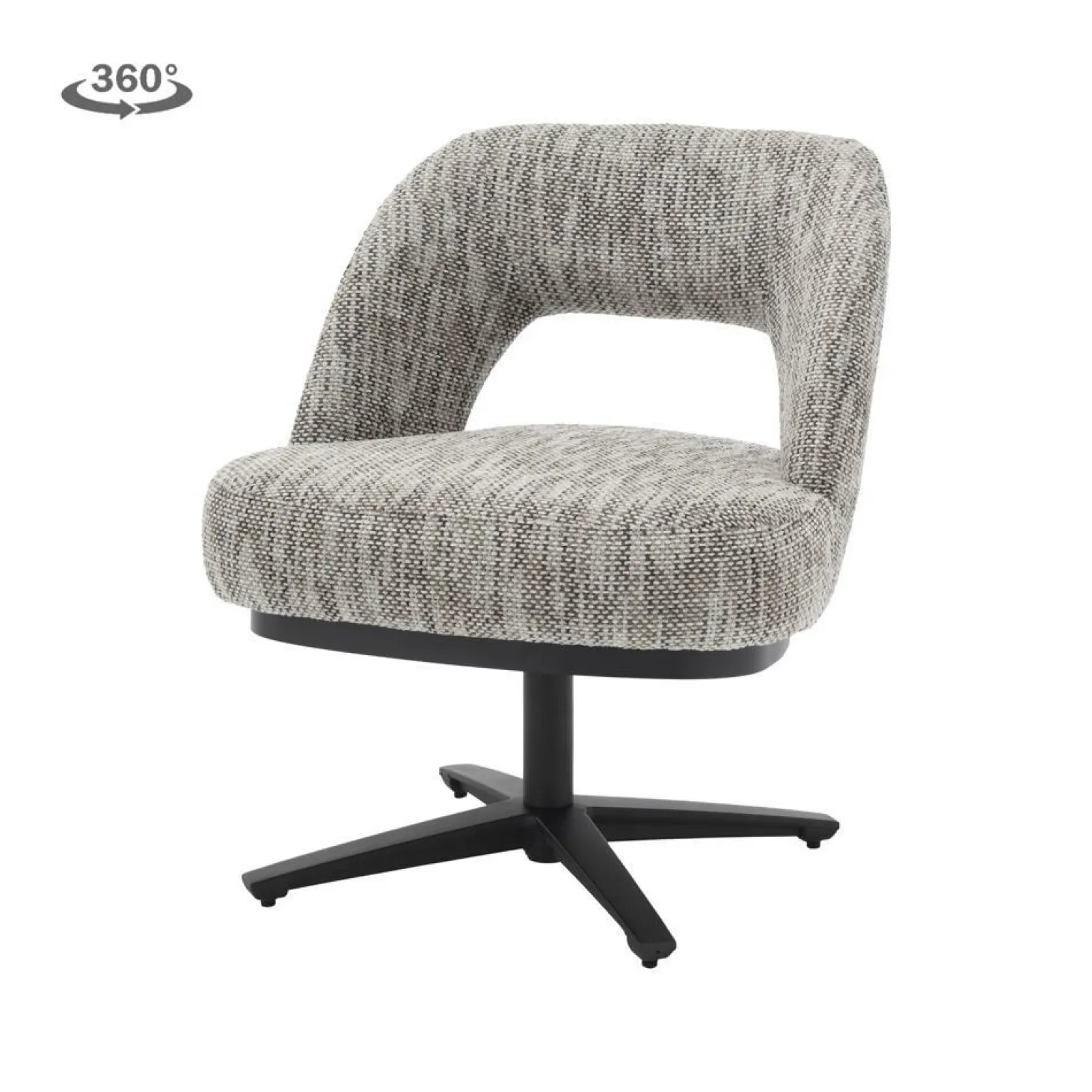 Draaifauteuil Caldes - Wit/grijs - Loft24.nl