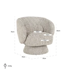 Draaifauteuil Cavallo Geweven stof - Beige - Loft24.nl