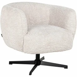 Draaifauteuil Estelle Chenille - Crème - Loft24.nl