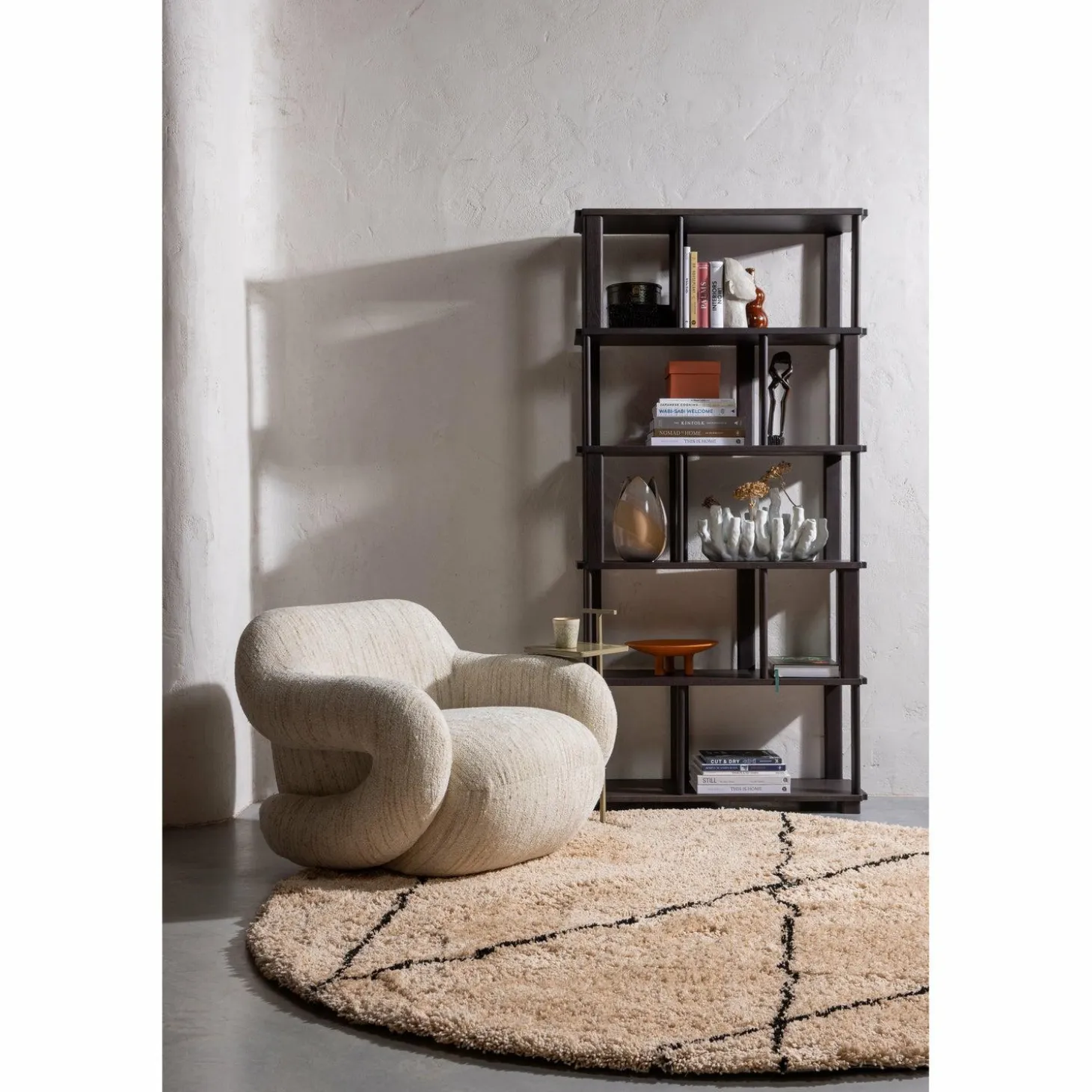 Draaifauteuil Folke Chenille - Naturel - Loft24.nl