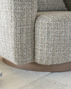 Draaifauteuil Jordan Grove Bouclé - Taupe - Loft24.nl