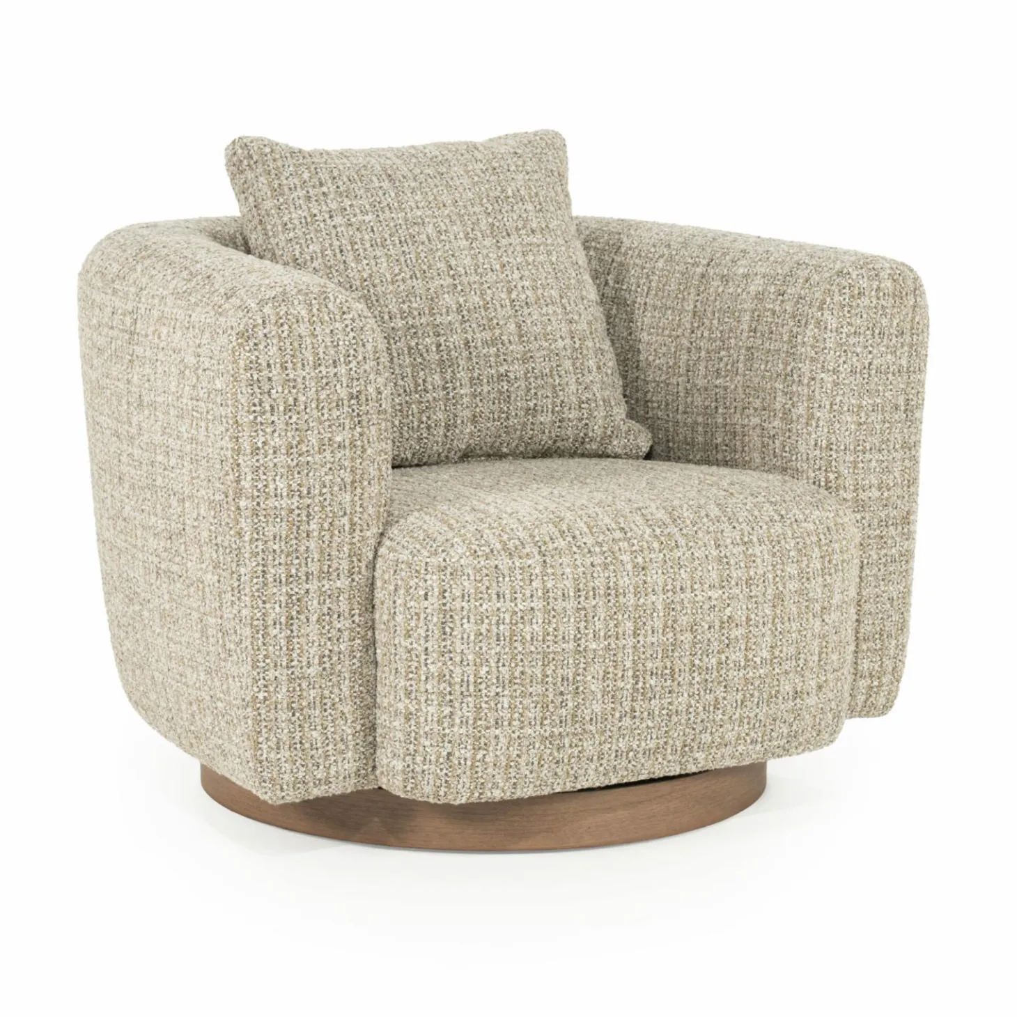 Draaifauteuil Jordan Grove Bouclé - Beige - Loft24.nl