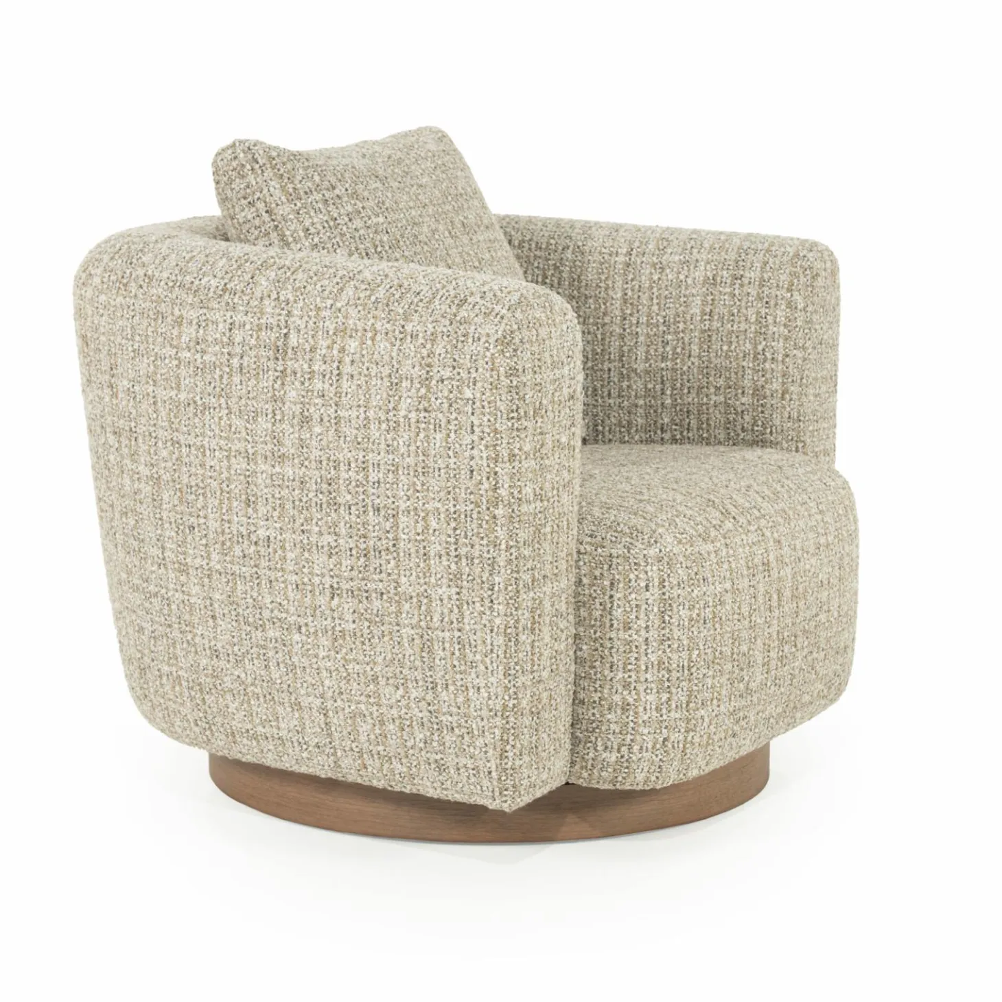 Draaifauteuil Jordan Grove Bouclé - Beige - Loft24.nl