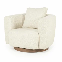 Draaifauteuil Jordan Grove Bouclé - Beige - Loft24.nl