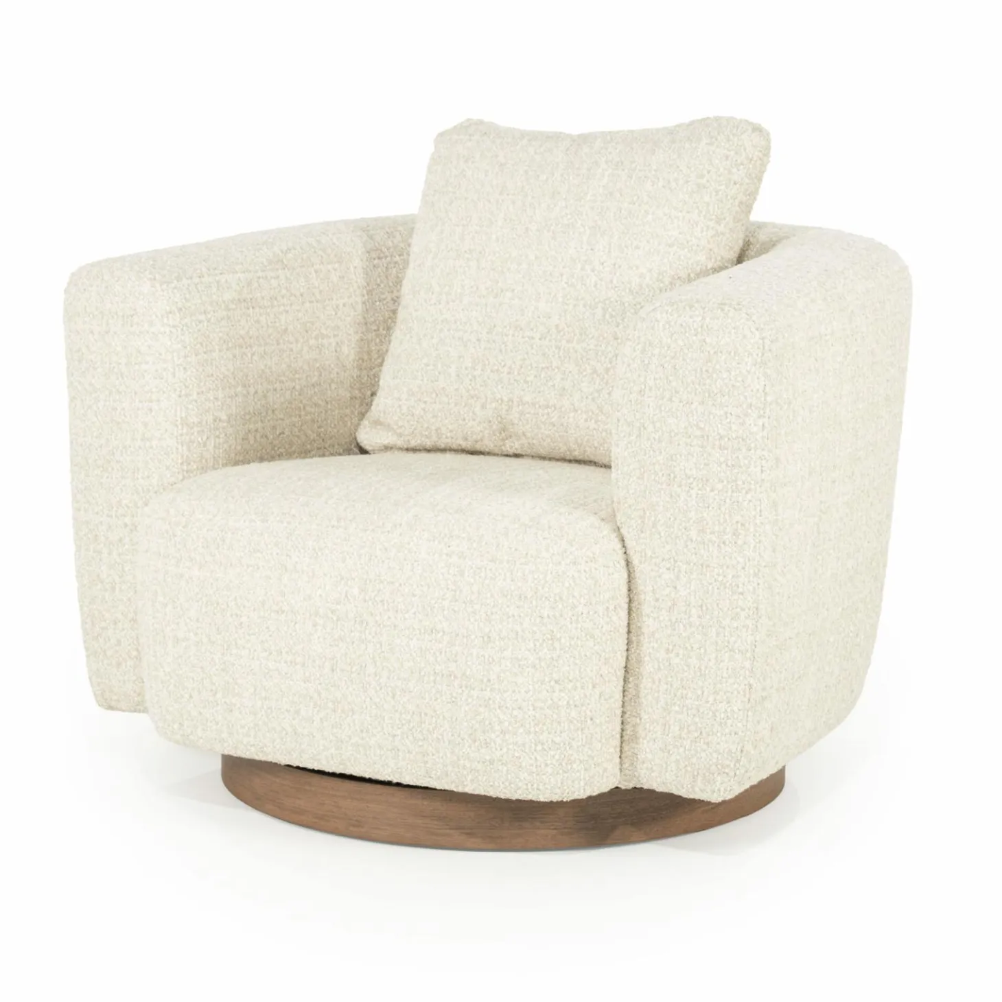 Draaifauteuil Jordan Grove Bouclé - Beige - Loft24.nl