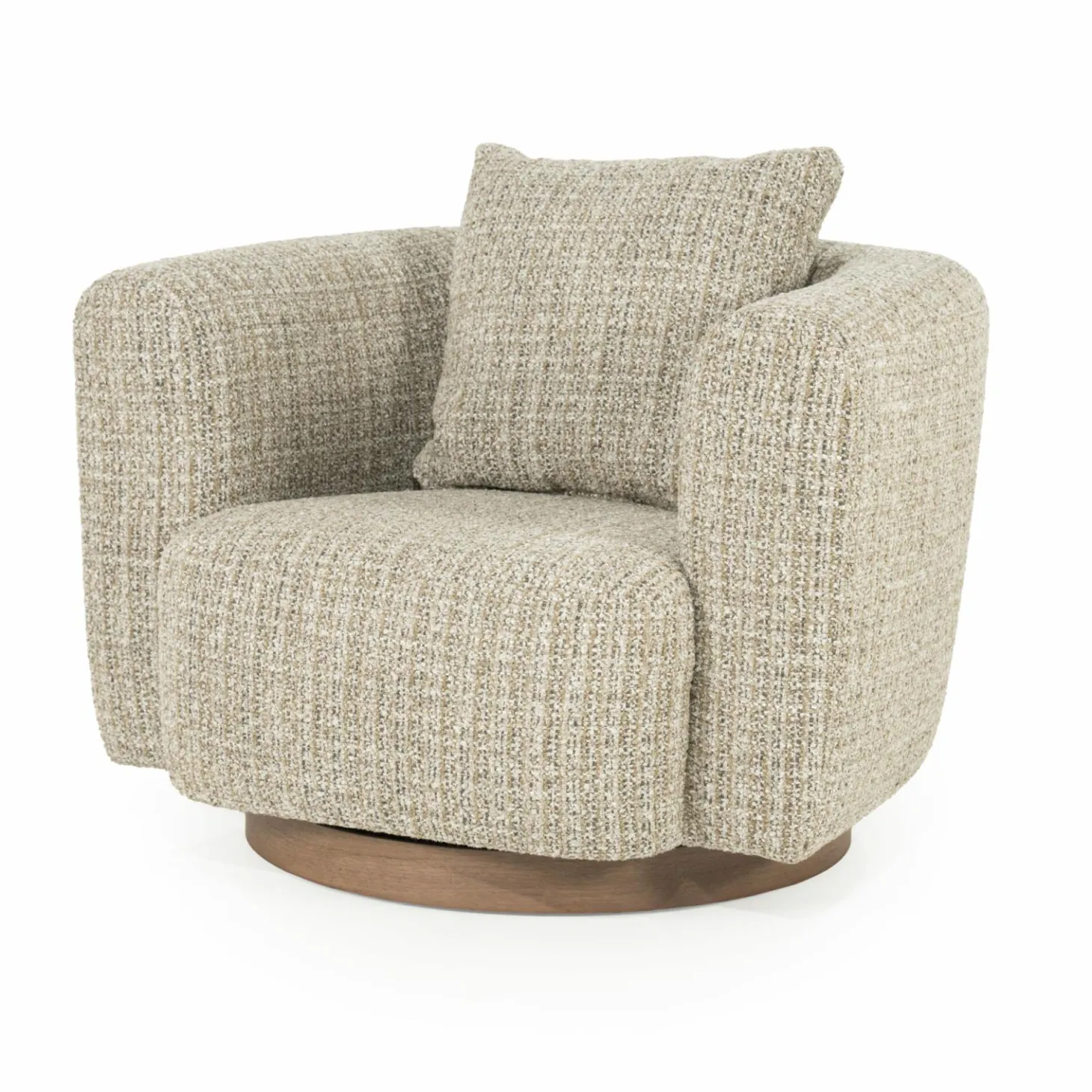Draaifauteuil Jordan Grove Bouclé - Beige - Loft24.nl