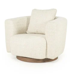 Draaifauteuil Jordan Grove Bouclé - Beige - Loft24.nl