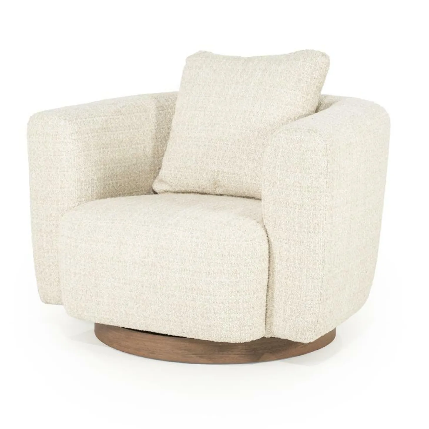 Draaifauteuil Jordan Grove Bouclé - Beige - Loft24.nl
