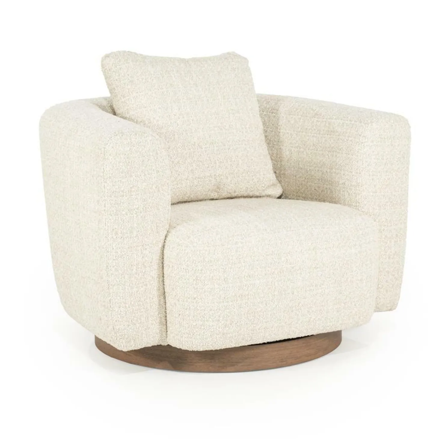 Draaifauteuil Jordan Grove Bouclé - Beige - Loft24.nl