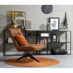 Draaifauteuil Jouke PU Leder - Cognac - Loft24.nl