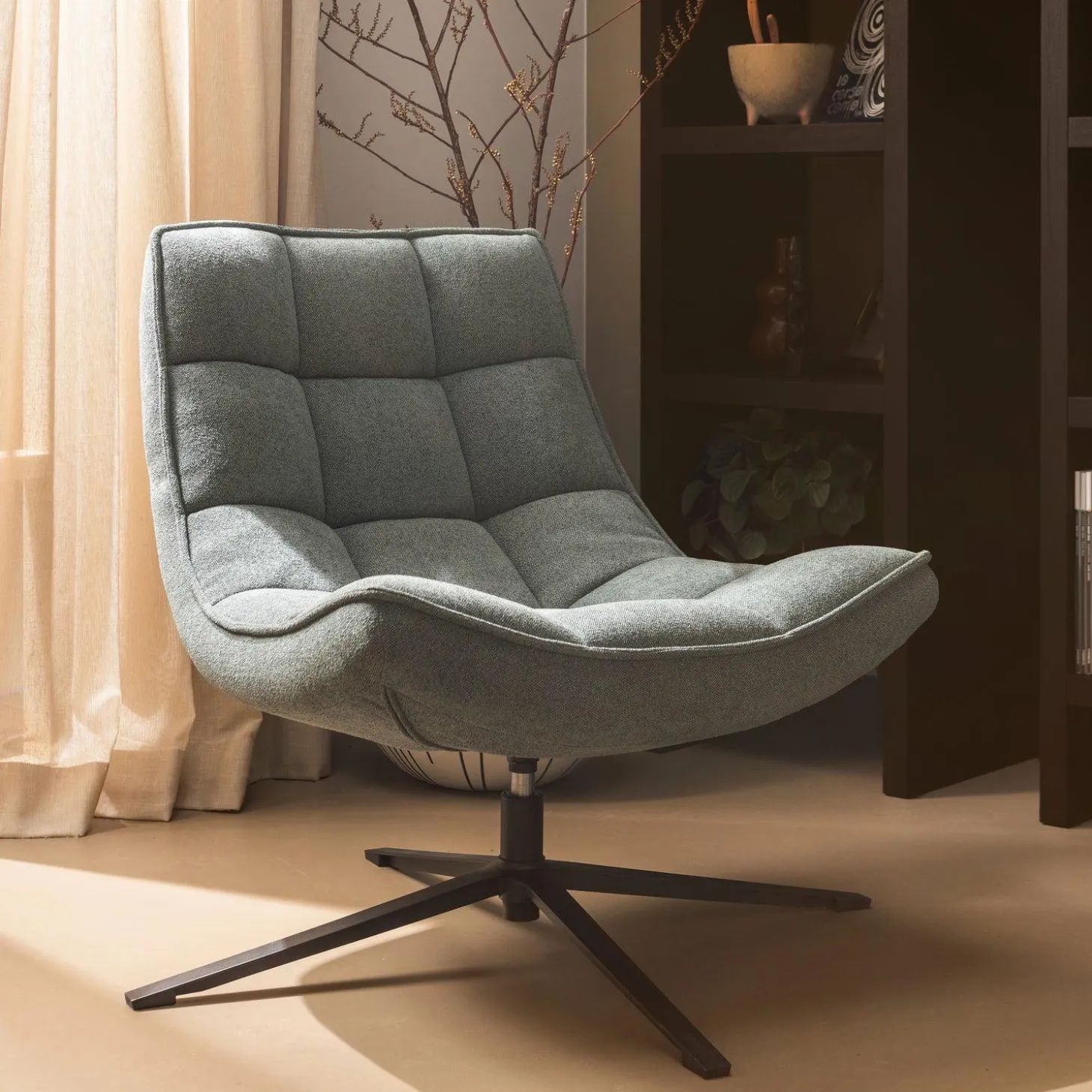 Draaifauteuil Maudi - Blauw - Loft24.nl