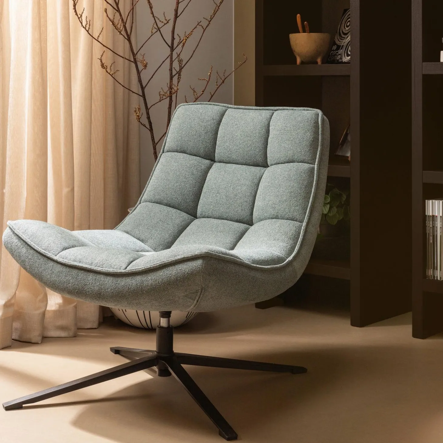 Draaifauteuil Maudi - Blauw - Loft24.nl