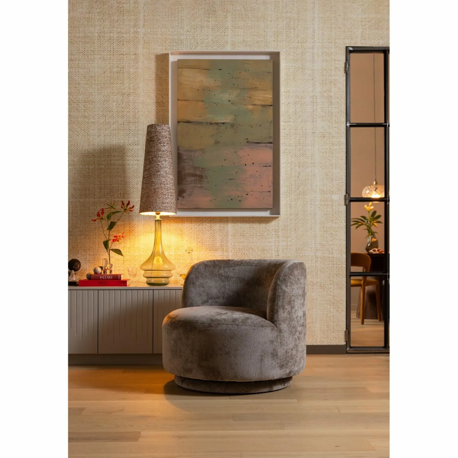 Draaifauteuil Popular Modulair Chenille - Taupe - Loft24.nl