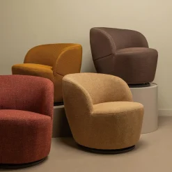 Draaifauteuil Serra Geweven - Espresso - Loft24.nl