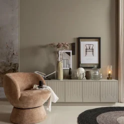 Draaifauteuil Shuffle Chenille - Naturel (Showmodel) - Loft24.nl