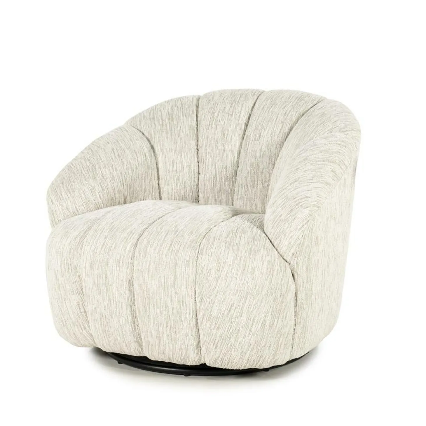 Draaifauteuil Sogno Geweven stof - Beige - Loft24.nl
