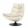 Draaifauteuil Sven Leder - Beige - Loft24.nl