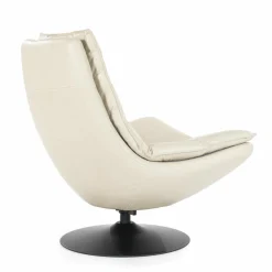 Draaifauteuil Sven Leder - Beige - Loft24.nl