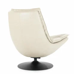 Draaifauteuil Sven Leder - Beige - Loft24.nl