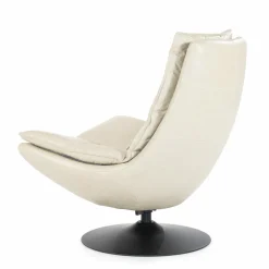 Draaifauteuil Sven Leder - Beige - Loft24.nl