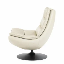 Draaifauteuil Sven Leder - Beige - Loft24.nl