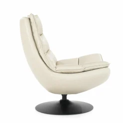 Draaifauteuil Sven Leder - Beige - Loft24.nl