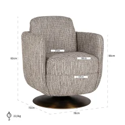 Draaifauteuil Turner Geweven stof - Beige - Loft24.nl