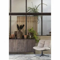 Draaifauteuil Vinny Bouclé - Zand - Loft24.nl