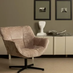 Draaifauteuil Wib Chenille - Taupe - Loft24.nl