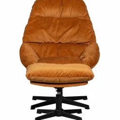 Draaifauteuil Yaro met Hocker - Ginger - Loft24.nl