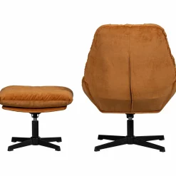 Draaifauteuil Yaro met Hocker - Ginger - Loft24.nl