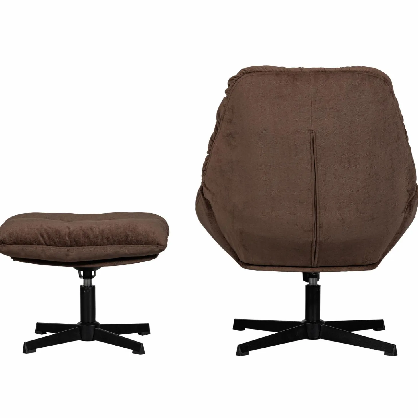 Draaifauteuil Yaro met Hocker - Espresso - Loft24.nl