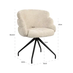 Draaistoel Kayla cream unicorn (Unicorn 11 cream) - Loft24.nl