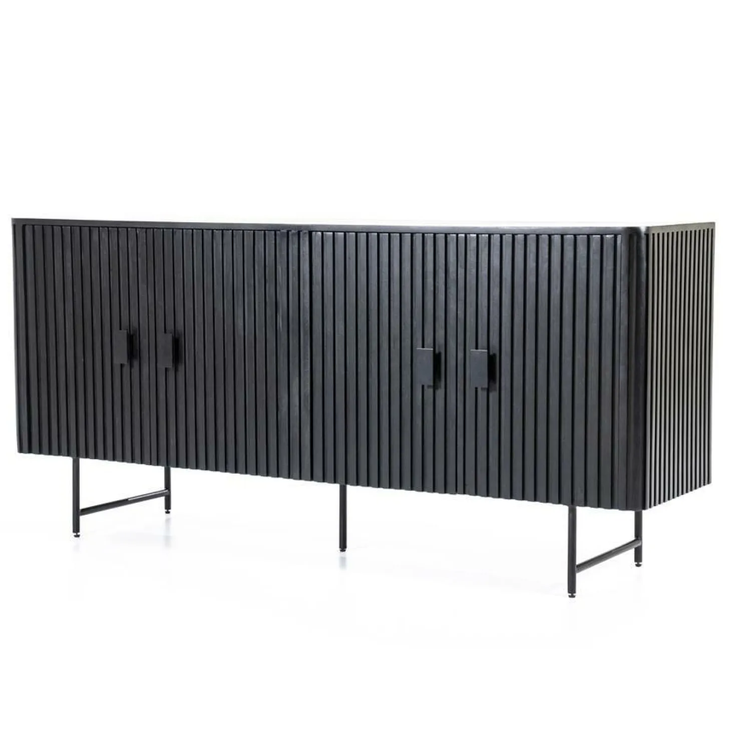 Dressoir Remi Mangohout en Metaal 170cm - Zwart - Loft24.nl