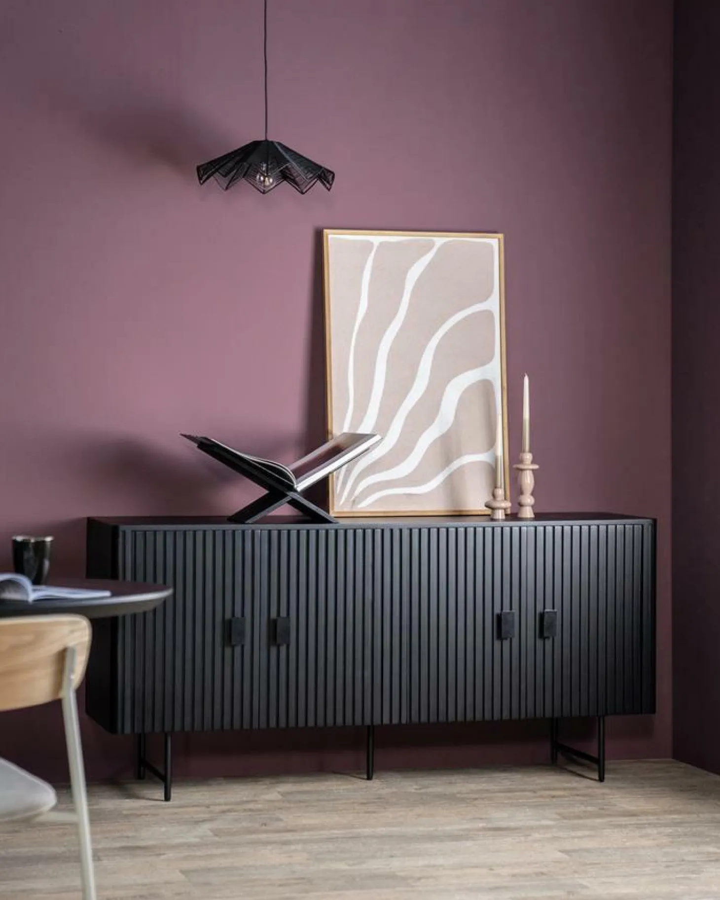 Dressoir Remi Mangohout en Metaal 170cm - Zwart - Loft24.nl