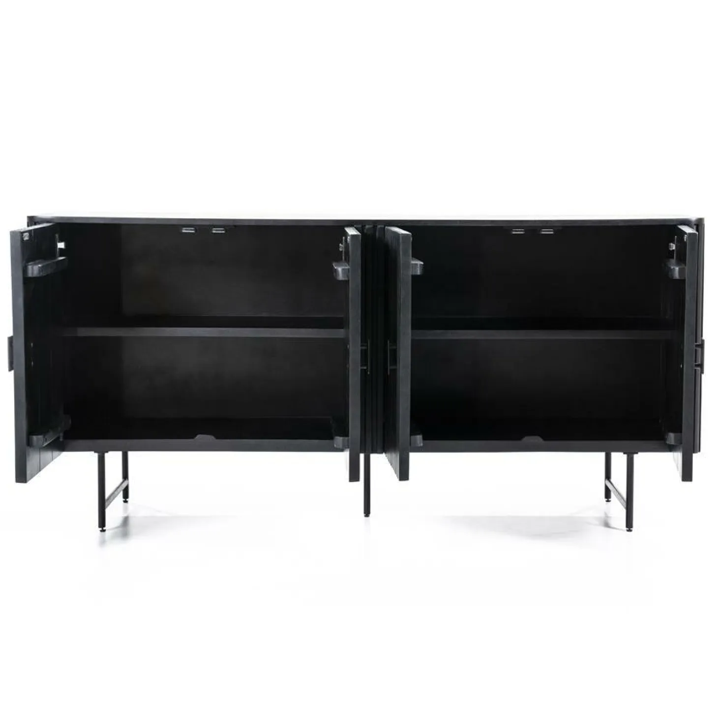 Dressoir Remi Mangohout en Metaal 170cm - Zwart - Loft24.nl