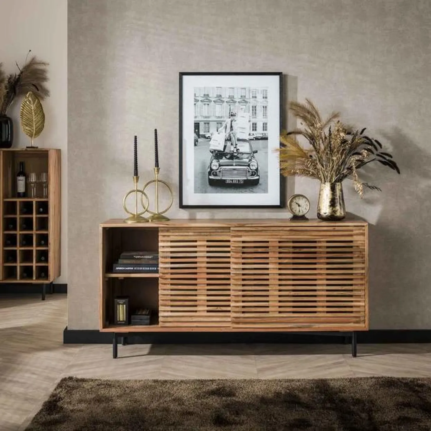 Dressoir Slide Acaciahout 150cm - Naturel - Loft24.nl