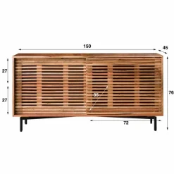 Dressoir Slide Acaciahout 150cm - Naturel - Loft24.nl